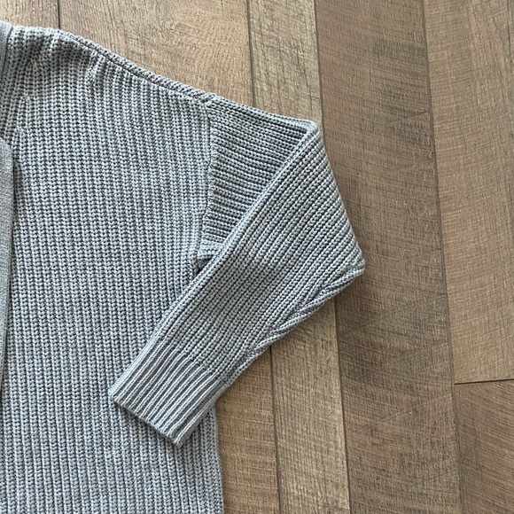 Michael Kors grommet lace-up front gray sweater - Picture 4 of 5